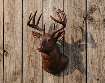 Buck portret 3D-reliëf CNC-bestand | VCarve CRV + Toolpaths | Digitale download houtsnijwerk