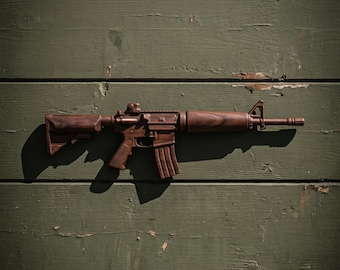 AR-15 geweer 3D-reliëf CNC-bestand | VCarve CRV + Toolpaths | Digitale download houtsnijwerk