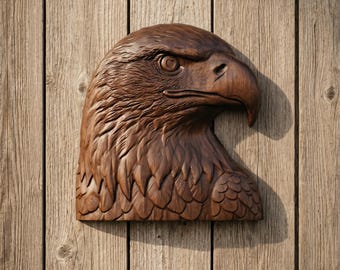 Adelaar portret 3D-reliëf CNC-bestand | VCarve CRV + Toolpaths | Digitale download houtsnijwerk
