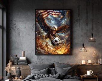 USA Football World Cup Poster | American Sports Poster | Patriotic Poster Art