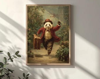 Late Panda Wedding | Funny Animal Art | Animal Decor