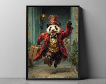 Late Panda Out The Door | Funny Animal Art | Animal Decor