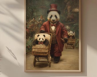 Late Panda Nursery Drop Off | Funny Animal Art | Animal Decor