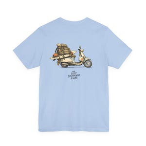Camiseta Overloaded Scooter Travel: Camiseta gráfica de aventura de surf, camiseta unisex de estilo de vida nómada. imagen 11