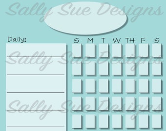 Teal printable chore chart/editable chore chart/daily chores/INSTANT DOWNLOAD