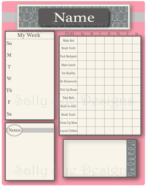 Pink Chore Chart