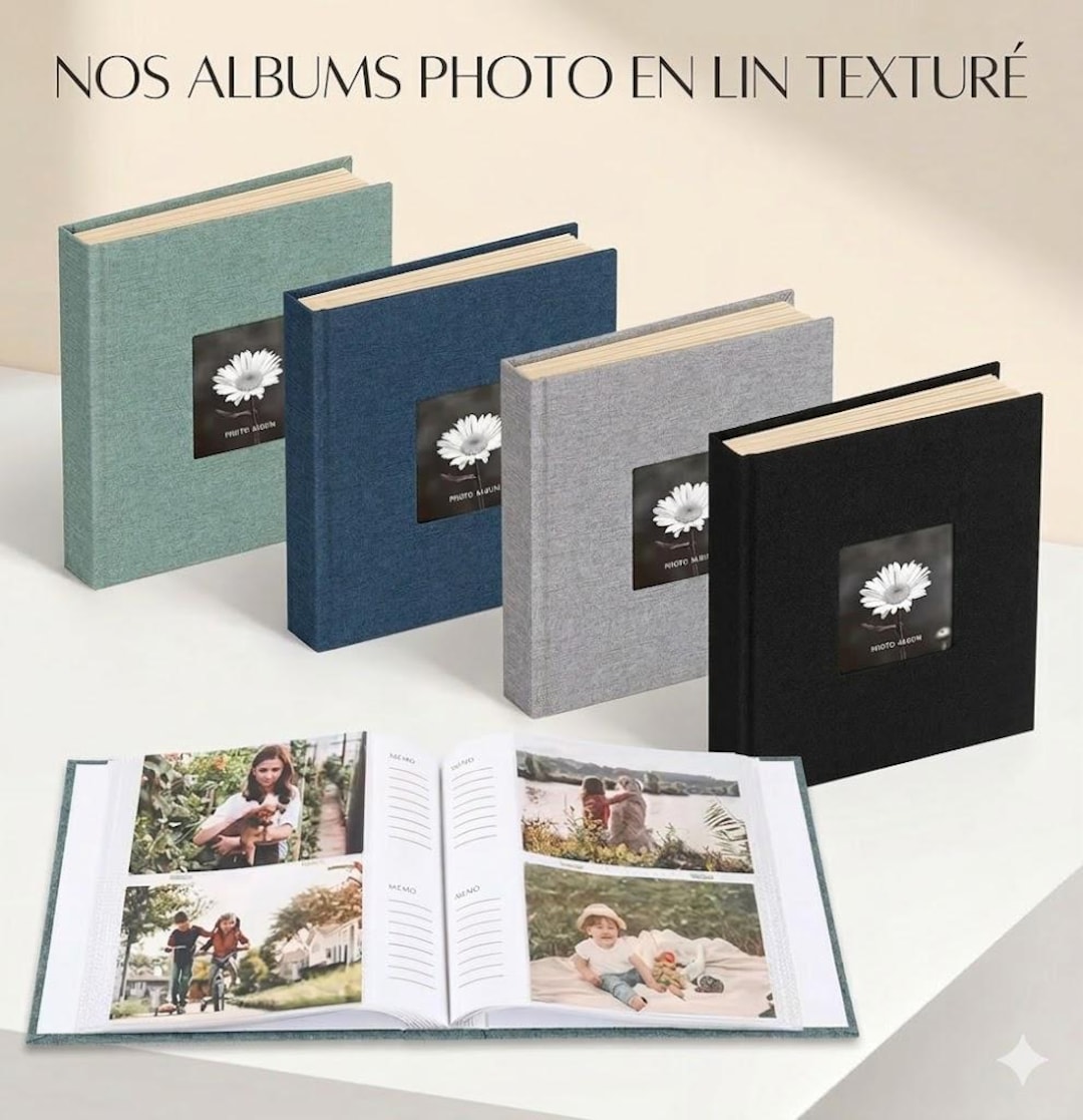 Natural Linen Scrapbook Album – Handmade Photo Book – Travel, Wedding ...
