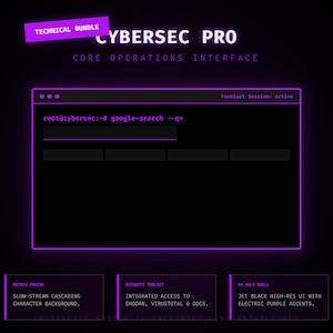 CyberSec Pro Bundle: Animated Matrix Terminal & 4K Browser UI