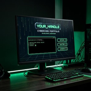 Custom Developer Portfolio | Cyberpunk Matrix Terminal Site Setup (Digital Service)