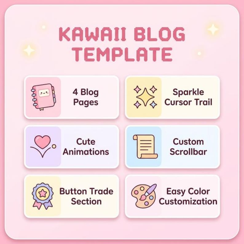 Custom Kawaii Blog Website Design | Pastel Y2K Retro Neocities Site ...