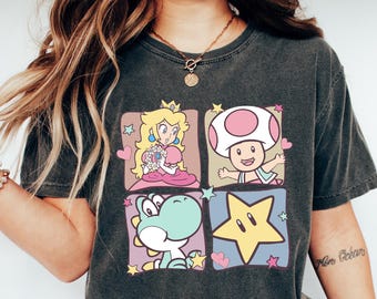 Vintage Super Mario Shirt, The Super Mario Bros Movie, Mario Trip Shirt, Cute Super Mario Yoshi Princess Peach Shirt