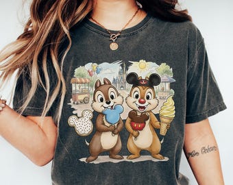 Funny Chip And Dale Disneyland Snack Shirt, Disney Park Ice Cream Shirt, Chip Dale Double Trouble Tee, Magic Kingdom Family, Gift for Her