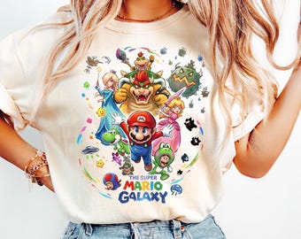 Super Mario Galaxy Movie Shirt, M Bros Party Family, Gift for Gamers