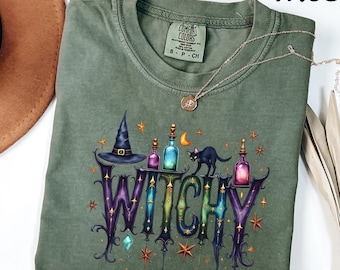 Comfort Colors® Halloween Witch Shirt, Funny Witch Sweatshirt, Halloween Women Shirt, Witchy Vibes Tee, Witchy Things Shirt, Halloween Gift