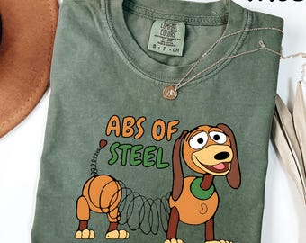Comfort Colors® Slinky Dog Abs of Steel Shirt, Funny Long Body Workout Tee, Run Disney Gym Outfit, Family Trip Shirt, Disneyland Outfit