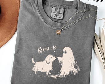 Comfort Colors® Boo-P Halloween Shirt, Funny Cat Ghost Tshirt, Cat Boop Nose Shirt, Halloween Cat Lover Gift, Halloween Tee, Spooky Season