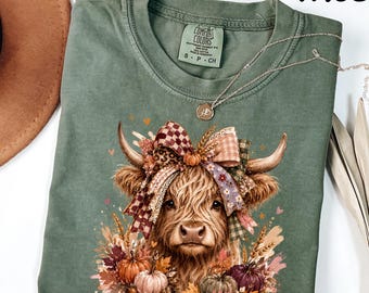 Comfort Colors® Fall Cow Shirt, Fall Cozy Cow Shirt, Autumn Cow Shirt, Cute Autumn Animal Shirts, Fall Shirt, Autumn Heifer Tshirt