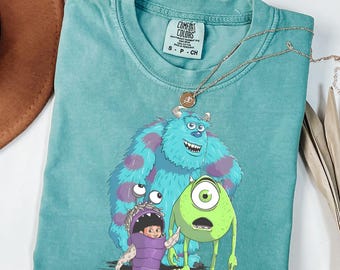Comfort Colors® Disney and Pixar’s Monsters Inc Cute Sulley Kitty and Boo Shirt, Unisex T-shirt Family Birthday Gift Adult Kid Tee