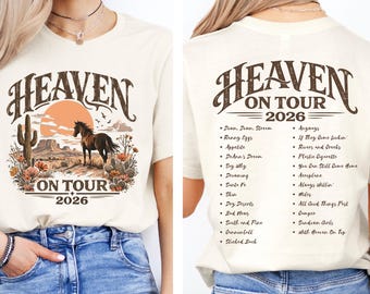 Heaven On Tour Comfort Shirt, Country Concert Tee, Music Tour Graphic T shirt, Music Lover Merch, Trendy Western Country Music Shirt