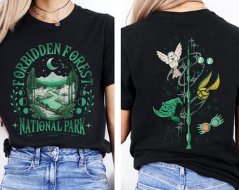 Forbidden Forest Two-Sided Comfort Shirt, Wizarding School Book Tshirt, National Park Wizard Tee, Vintage Forest Graphic