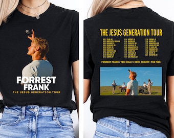 Forrest Frank Jesus Generation Shirt, Christian Faith Kids Cotton Shirt, Christian Pop Concert Apparel, Double Sided Tour Dates T-shirt