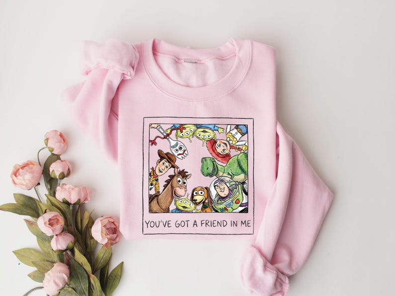 You've Got A Friend In Me Sweatshirt, Disney Toy Story Sweater, Disney Trip Hoodie, Disney Friends Tee,Toy Story Characters Tee,Best Friends immagine 5