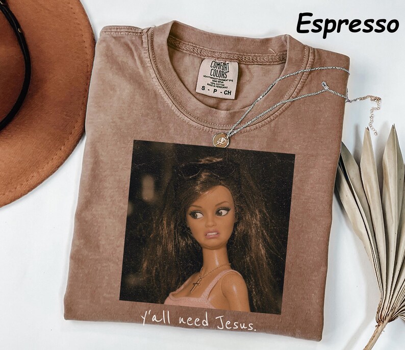 Comfort Colors® Ya'll need Jesus Funny Doll Face Humor Shirt, Trendy Christian Mom Top, Disgusted Doll Memes, Sarcastic Snarky Tee image 6