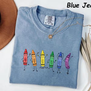 Comfort Colors® Funny Teacher Life Shirt Happy Doodle Back To School Gift Preschool Teacher School Supplies Shirt Crayon Pencil Tee image 4
