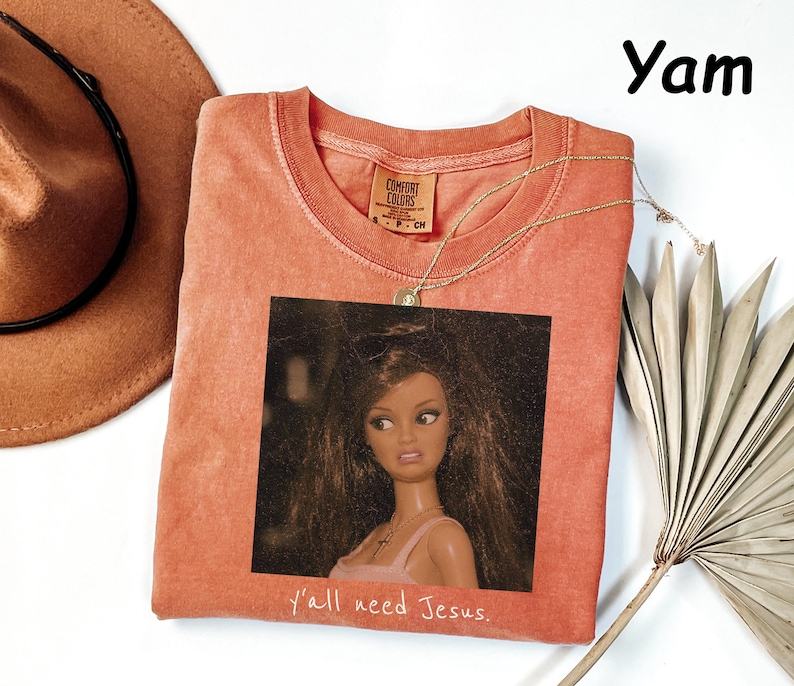 Comfort Colors® Ya'll need Jesus Funny Doll Face Humor Shirt, Trendy Christian Mom Top, Disgusted Doll Memes, Sarcastic Snarky Tee image 7