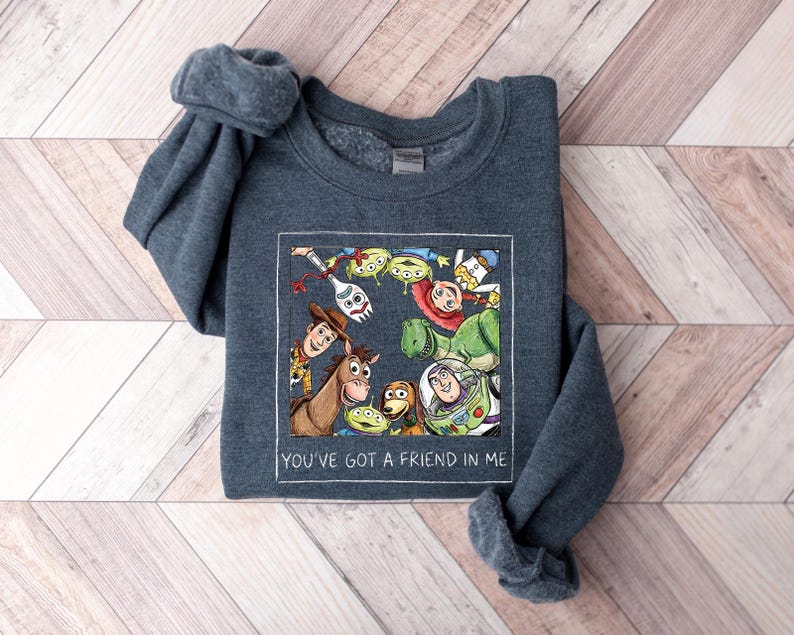You've Got A Friend In Me Sweatshirt, Disney Toy Story Sweater, Disney Trip Hoodie, Disney Friends Tee,Toy Story Characters Tee,Best Friends immagine 3