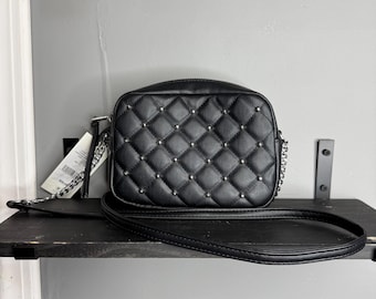 Rebecca Minkoff Black Quilted Studded Crossbody Bag Purse