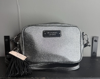 Victoria's Secret Metallic Silver Mini Crossbody with Tassel