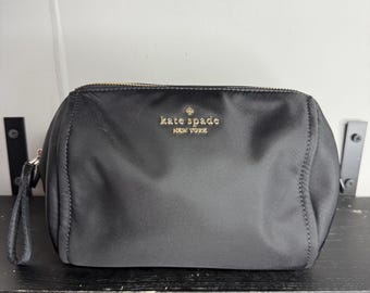 Kate Spade Chelsea Black Cosmetic Makeup Bag Nylon Travel Small