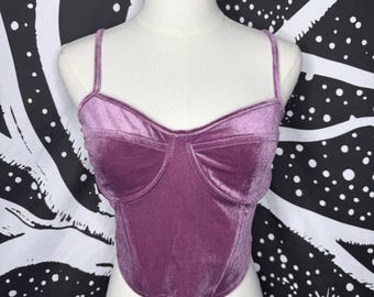 Kendall & Kylie Purple Velvet Crop Top