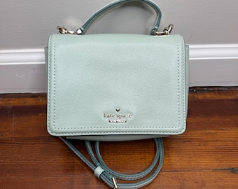 kate spade Mint Green Pebbled Leather Crossbody with Chain Strap