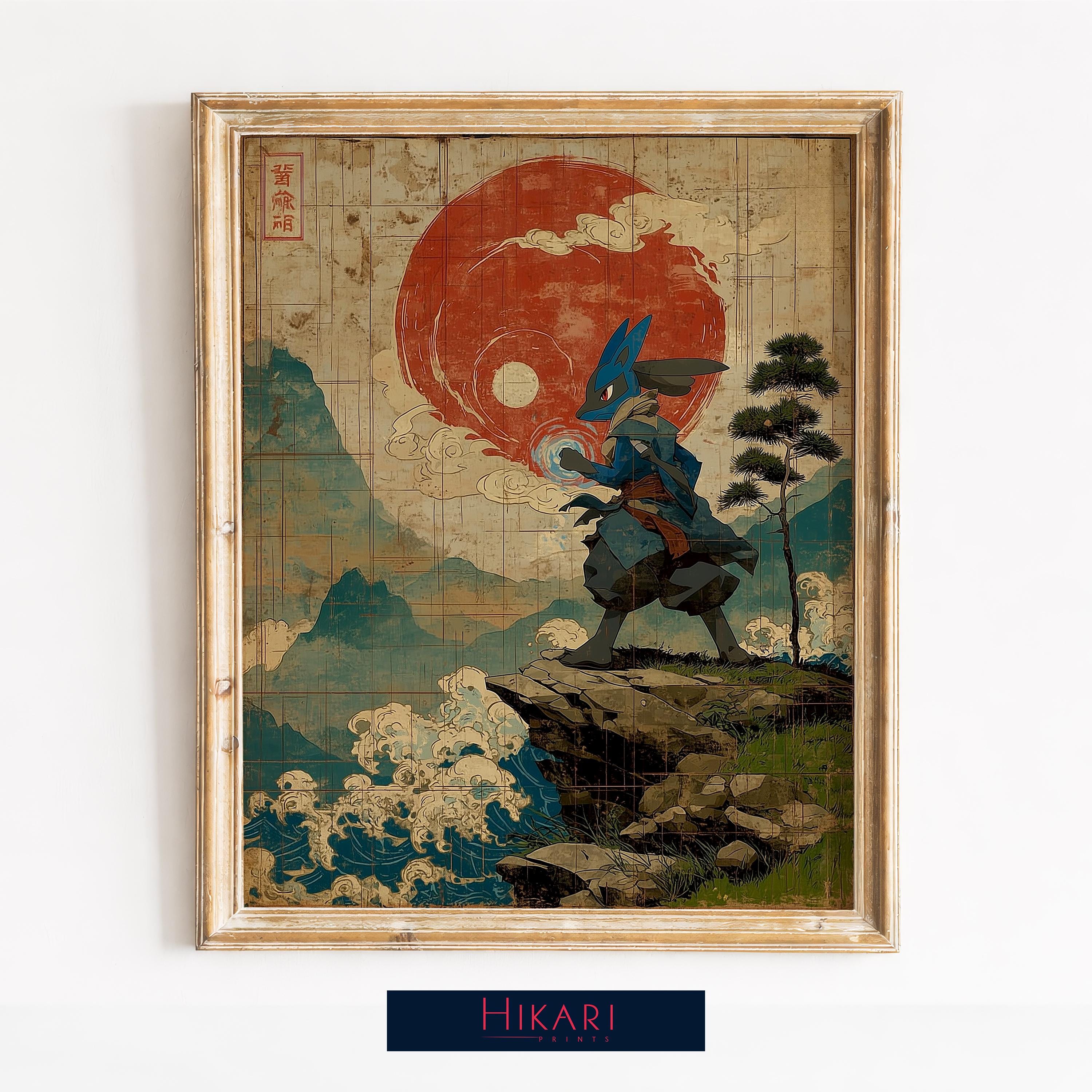 Vintage Japanese Samurai Warrior Print - Moody Ukiyo-e Wall Art ...
