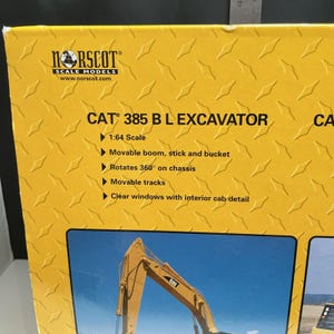 Excavadora raspadora Norscot CAT 385BL a escala 1:64, de metal fundido a presión, juego de caja 55304, sin sombrero. imagen 10