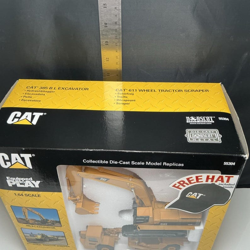 Excavadora raspadora Norscot CAT 385BL a escala 1:64, de metal fundido a presión, juego de caja 55304, sin sombrero. imagen 7
