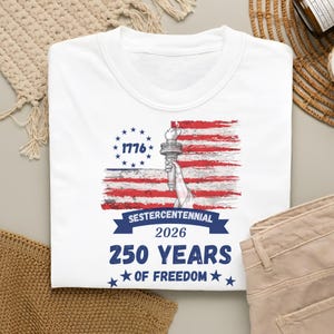 Sestercentennial PNG Statue of Liberty Torch 2026 Distressed Flag Clipart 250 Years of Freedom Patriotic Sublimation Instant Download