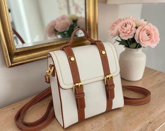 Borsa a tracolla vintage in ecopelle PU, zaino multifunzione per la scuola, borsa a mano da donna
