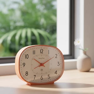 Reloj despertador silencioso de estilo retro, reloj de mesita de noche con números grandes, reloj de escritorio analógico con luz nocturna.