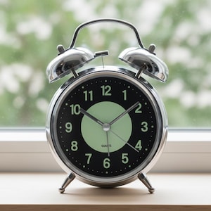 Retro Metal Alarm Clock 4.5 Inch, Loud Twin Bell Clock, Luminous Dial Bedside Clock