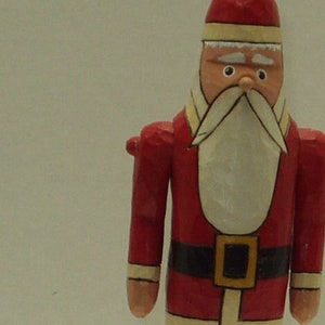 Handcarved Santa with Swinging Arms, Wood Santa, Santa Collectible, Primitive Santa, Tabletop Santa, Holiday Santa, Carved Santa, Christmas