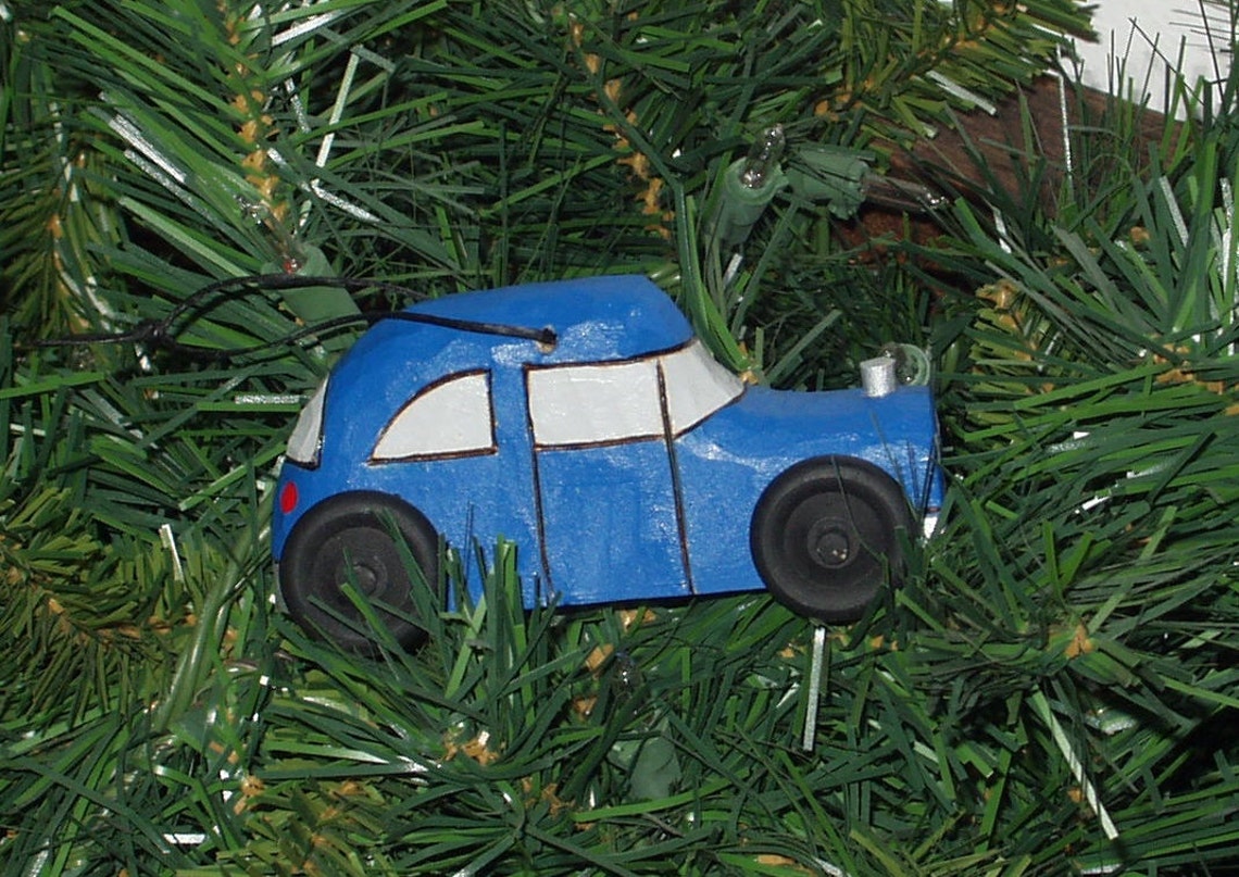 Handcarved Car Ornament Wood Car Ornament Christmas Wood Etsy