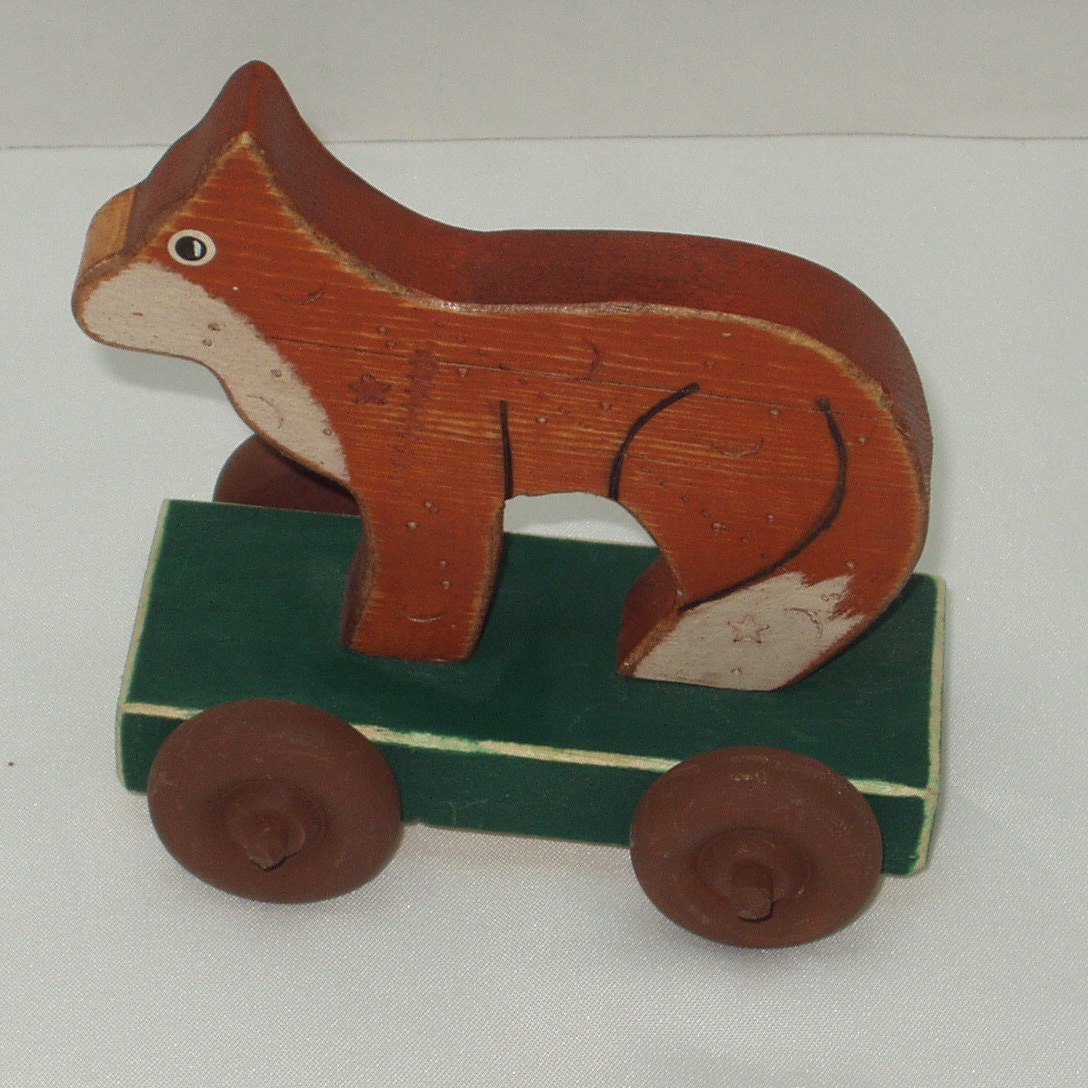 Handmade Fox on Cart Wood Fox on Cart Fox Animal Cart Etsy