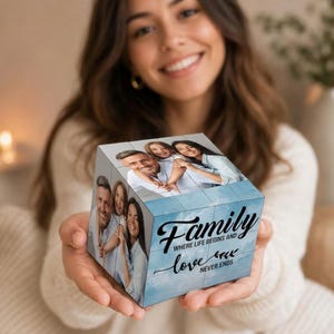 Cubo fotográfico personalizado, Cubo infinito, Cubo de Rubik personalizado, Regalo de aniversario, Regalo de cumpleaños para ella o para él, Regalo de rompecabezas, Cubo de imágenes infinito