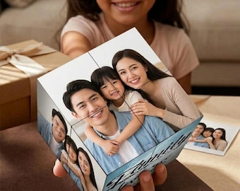Custom Photo Rubik's Cube, Infinity Cube Custom Photo, Birthday Gift For Her Him,  Unique Anniversary, Mother's Day, Rotating Photo Cube