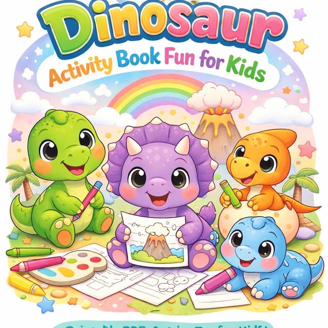 Dinosaur Coloring Book for Kids – 50 Printable Dino Pages (instant ...