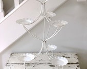 Mid Century Metal Plant Stand White Tiered