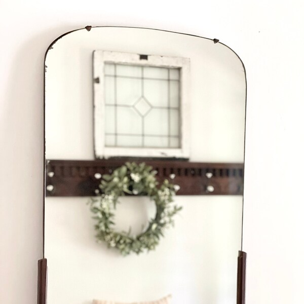 Midcentury Very Large Frameless Mirror Beveled Midcentury Modern Home